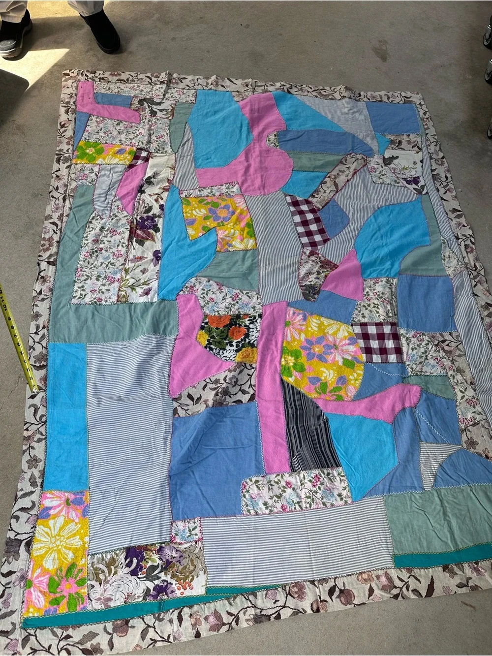 Hand sewn Patchwork Quilt Vintage